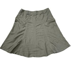 East 5th Women Skirt Size 16 Khaki Tan Linen Blend Lightweight Office